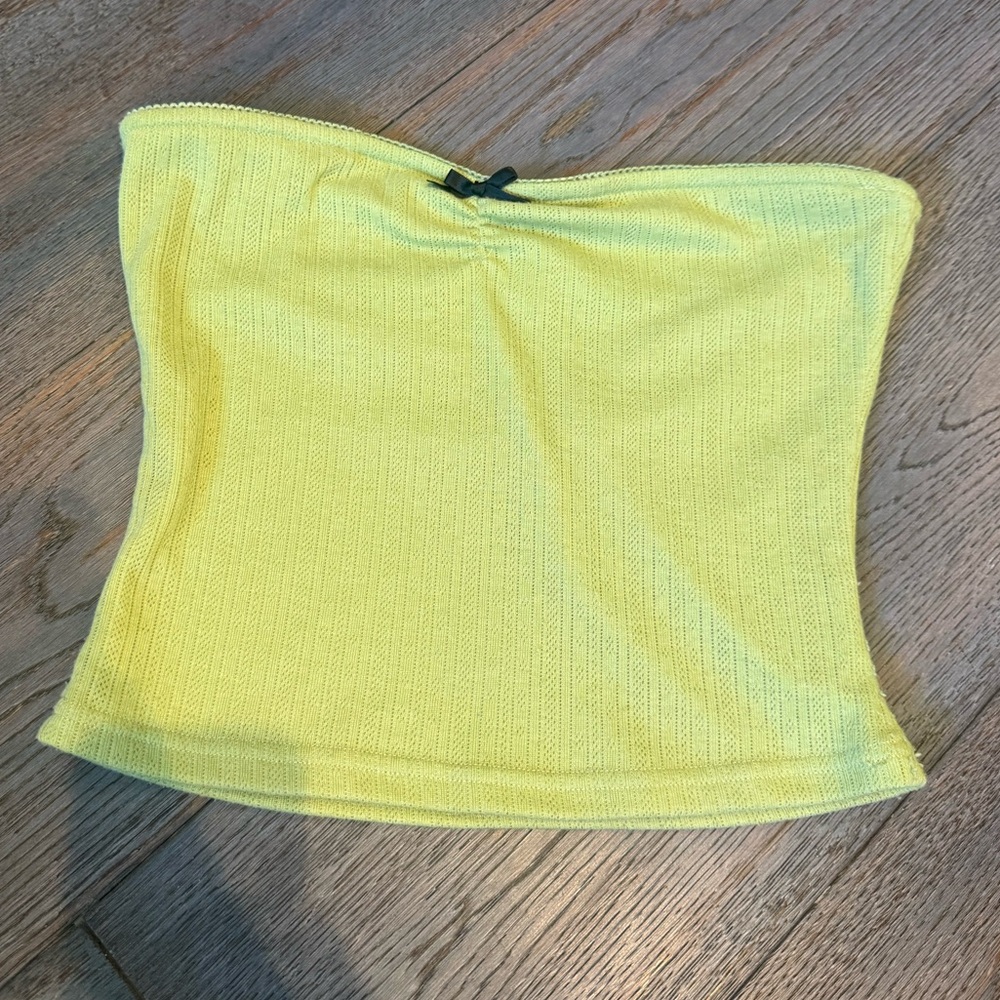 Princess Polly Lime Green Strapless Knit Tube Top